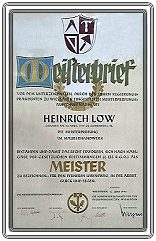 Meisterbrief Heinrich Löw